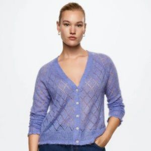Openwork knit cardigan
